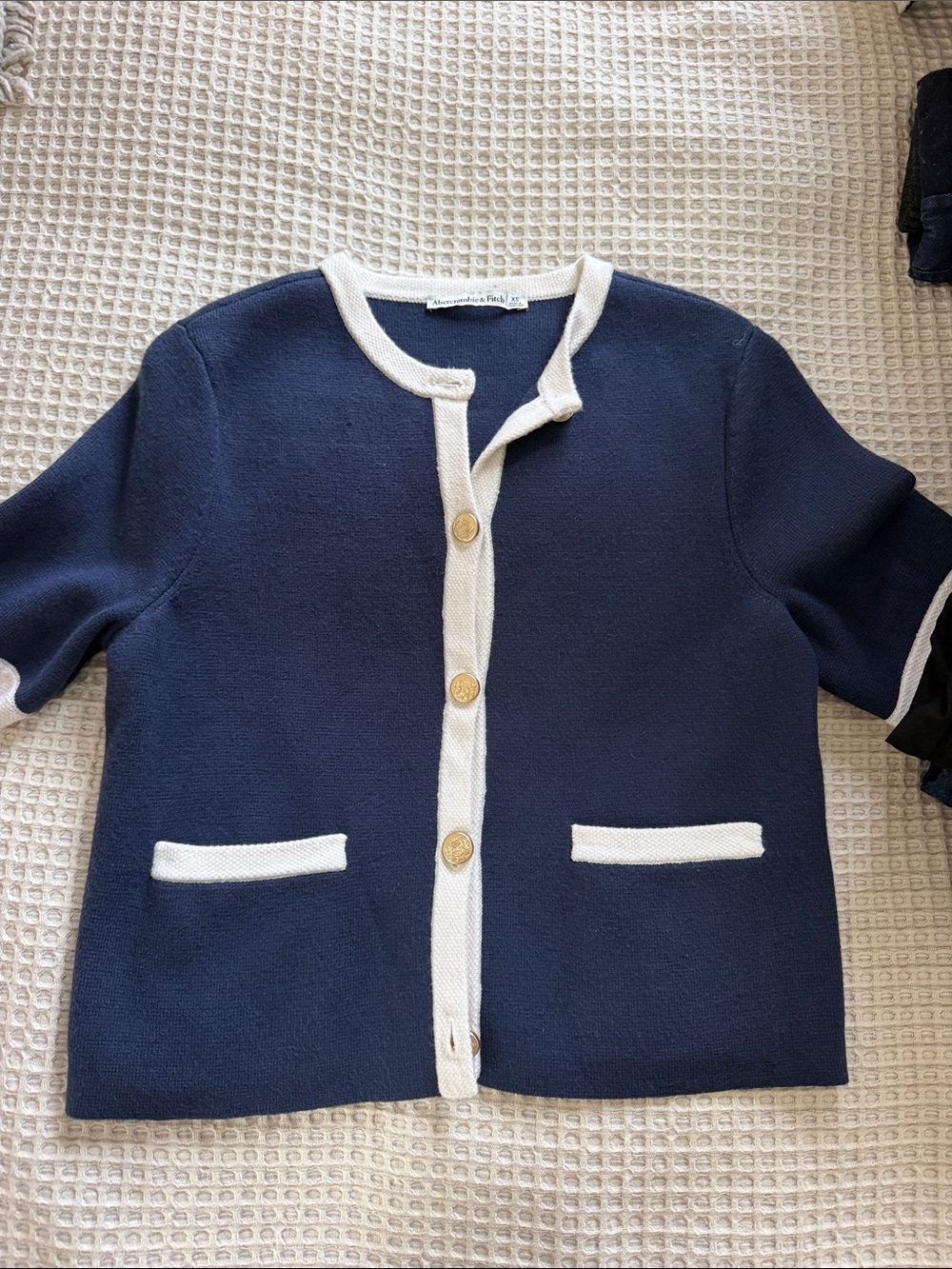 Navy Blue Contrast-Trim top